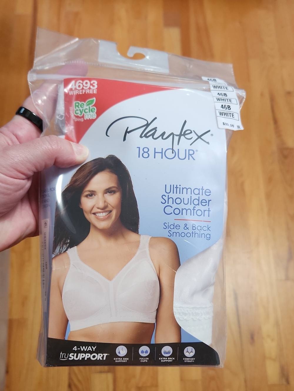 Playtex 18 Hour Ultimate Shoulder Comfort Bra - White 46B